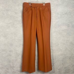 Rust Orange High-Waisted Trousers